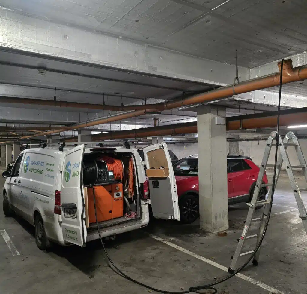 High-Pressure Drain Jetting Dublin equipment clearing an underground drain
